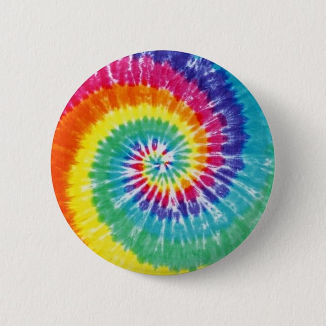 Swirl Tie Dye Multicolor Rainbow Button (Front)
