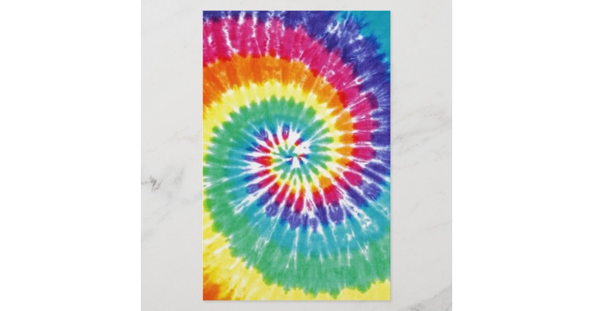 Tie Dye Monogram Stationery- Rainbow - Brake Ink Stationery