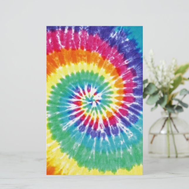 Tie Dye Monogram Stationery- Rainbow - Brake Ink Stationery