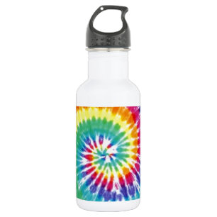 Swirl Tie Dye Multicolor Rainbow Water Bottle