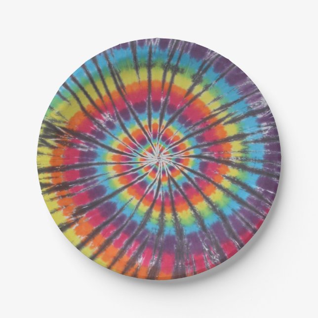 Swirl Tie Dye Paper Plates (Front)