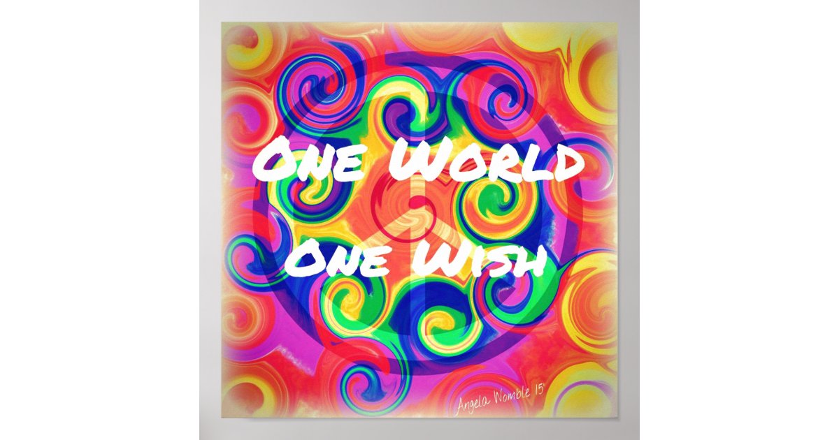 Swirl Tie Dye Peace Sign Poster | Zazzle
