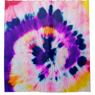 Swirl Tie Dye. Rainbow Fabric Tie Dye. Boho Fashio Shower Curtain