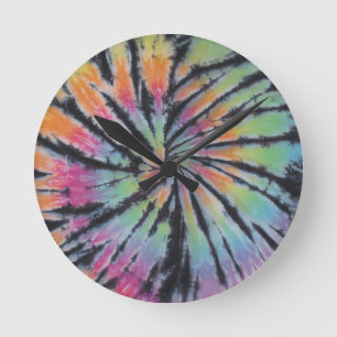 Swirl Tie Dye Round Clock