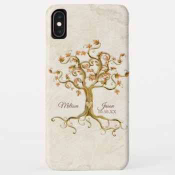 Swirl Tree Autumn Fall Leaves Wedding Anniversary Iphone Xs Max Case by AudreyJeanne at Zazzle