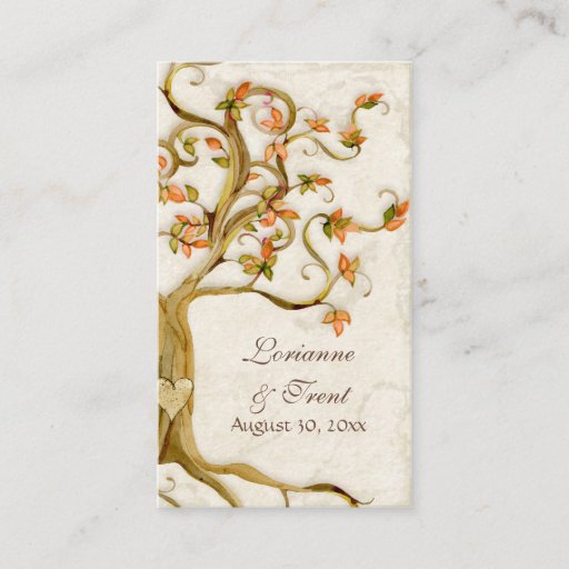 Customizable Swirl Tree Roots Antique Tan Escort Place Cards Business Card Templates