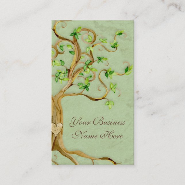 Swirl Tree Roots Antique Tan Professional Business Business Card (Front)