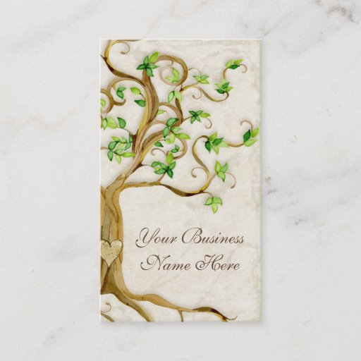 Customizable Swirl Tree Roots Antique Tan Professional Business Business Card Template