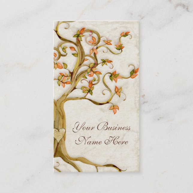 Swirl Tree Roots Antique Tan Professional Business Business Card (Front)