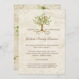 Swirl Tree Roots Antiqued Family Reunion Invite | Zazzle