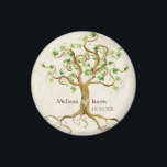 Swirl Tree Roots Antiqued Family Reunion Invite Magnet<br><div class="desc">COLOR SELECTION: This design features cream, tan, brown, chocolate brown and green. DESIGN: The artwork for this elegant, formal yet somewhat rustic party invitation invite is hand water colored by Audrey Jeanne Roberts. The background is an aged vintage style parchment, lighter on one side and in deeper tan tones on...</div>