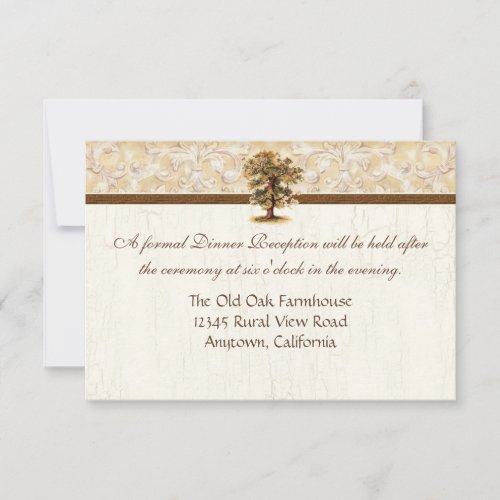 Swirl Tree Roots Antiqued Parchment Wedding Invitation