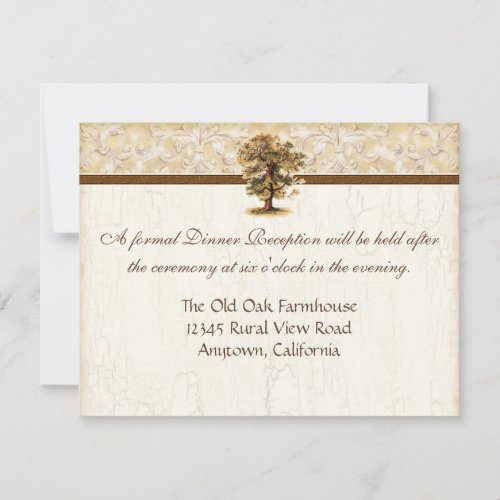 Swirl Tree Roots Antiqued Parchment Wedding Invitation
