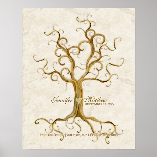 Swirl Tree Roots Antiqued Thumb Print Reception