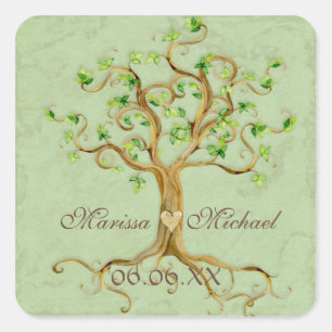 Swirl Tree Roots Antiqued Wedding Matching Seals