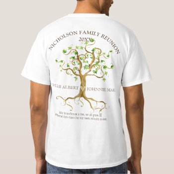 Swirl Tree Roots Family Reunion Add Your Names T-shirt by AudreyJeanne at Zazzle