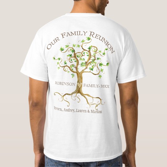 Swirl Tree Roots Personalize Family Reunion Gift T-Shirt | Zazzle.com