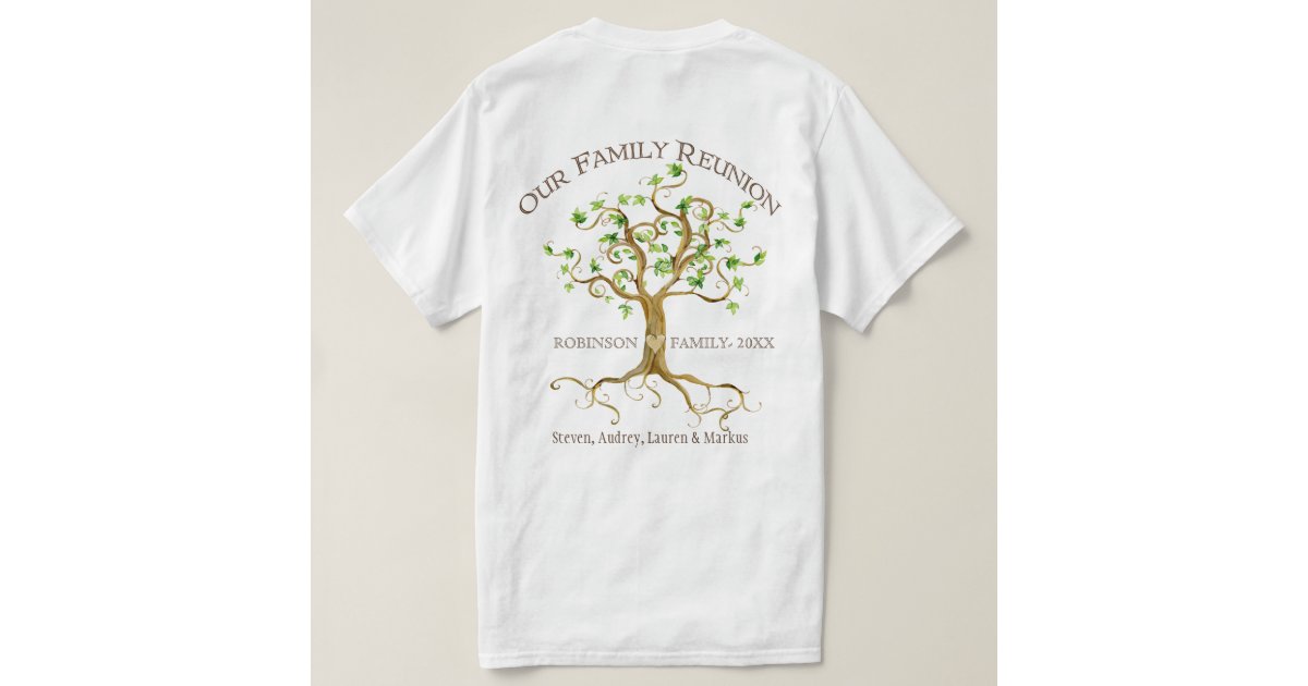 Swirl Tree Roots Personalize Family Reunion Gift T Shirt