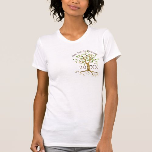 Swirl Tree Roots Personalize Family Reunion Gift T_Shirt