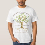 Swirl Tree Roots Watercolor Family Reunion Names T-shirt at Zazzle