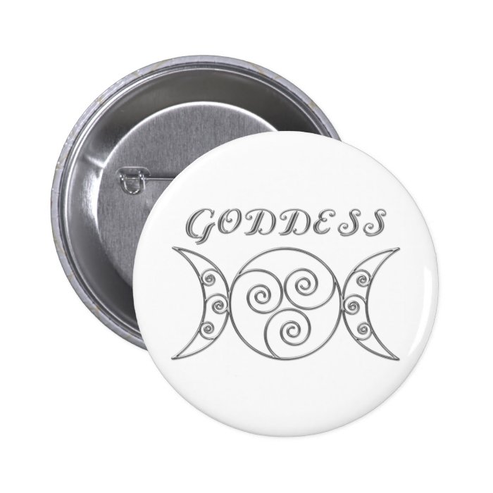 Swirl Triple Goddess Symbol Button