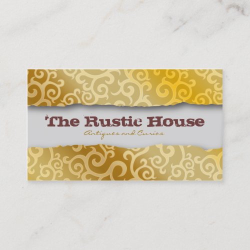 Swirl Vines Brown Pattern Business Card