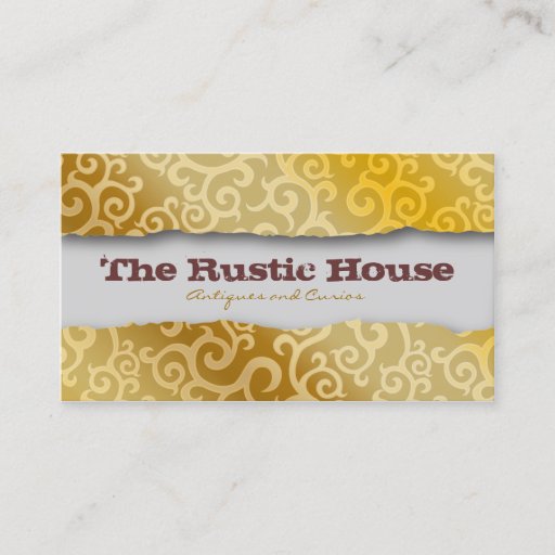 Customizable Swirl Vines Brown Pattern Business Card