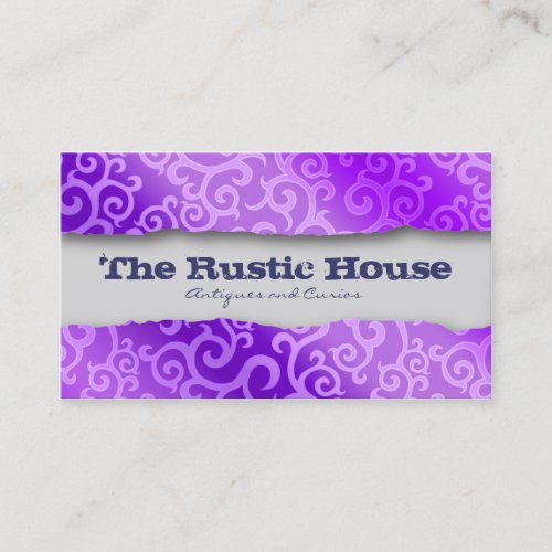 Swirl Vines Violet Pattern Business Card