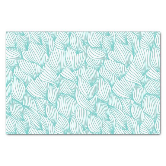 Swirl Wave Sky Blue Seamless Pattern Tissue Paper