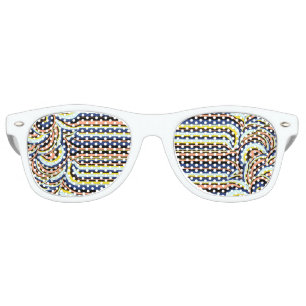 Swirl Wavy Lines Pattern Retro Sunglasses