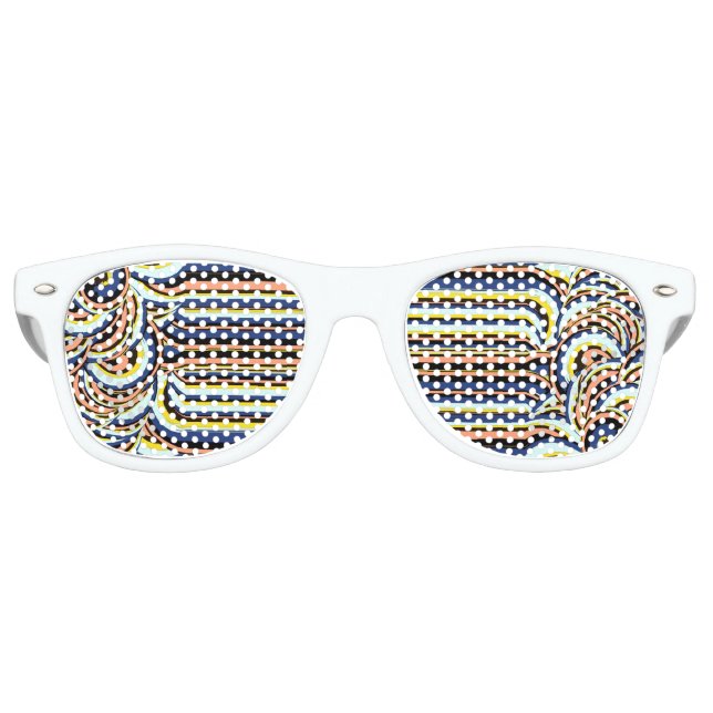Swirl Wavy Lines Pattern Retro Sunglasses (Front)