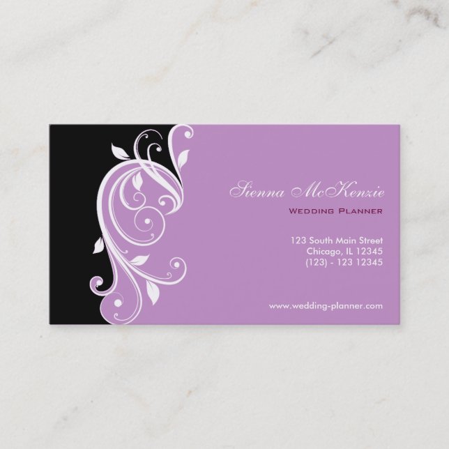 Swirl Wedding Planner Business Card (Front)