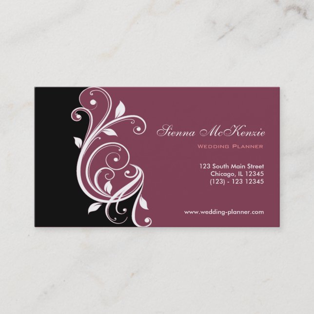 Swirl Wedding Planner Business Card (Front)