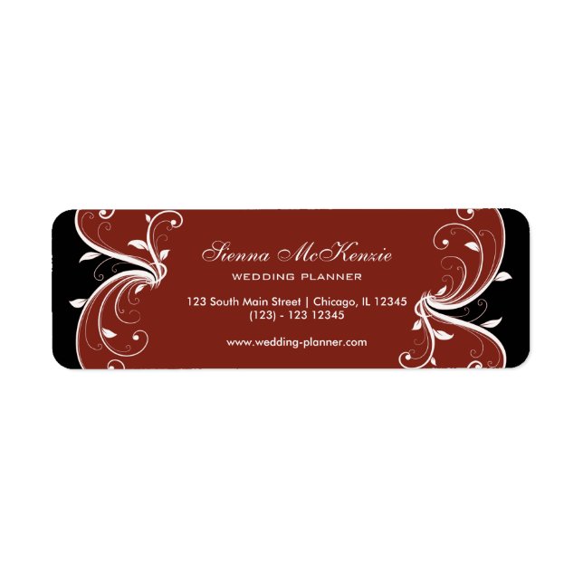 Swirl Wedding Planner Label (Front)