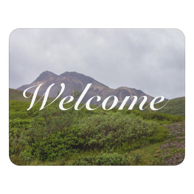 Swirled Beauty In Denali Welcome Door Sign (Contemporary Front)