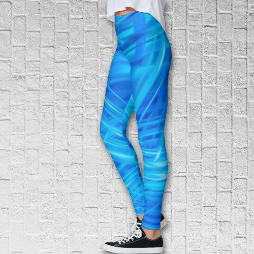 Swirled Blue Light Abstract Leggings