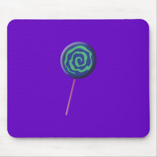 Swirled blue lollipop with lime mouse pad
