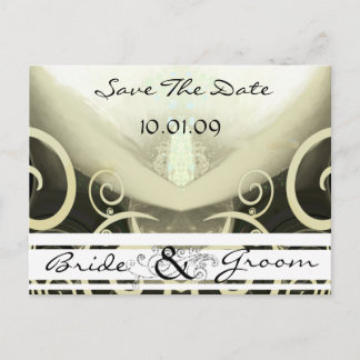Swirled Calla Lily Save the Date Postcard