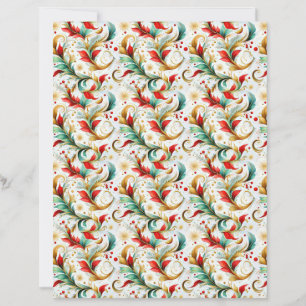 Swirled christmas floral craft paper