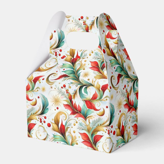 Swirled christmas floral favor boxes (Front Side)