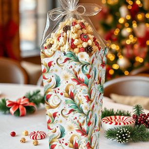 Swirled christmas floral popcorn favor boxes