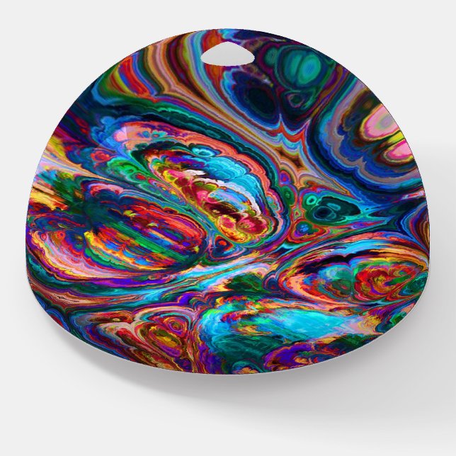 Swirled Colors Abstract Boho Desk Paperweight (Angled)