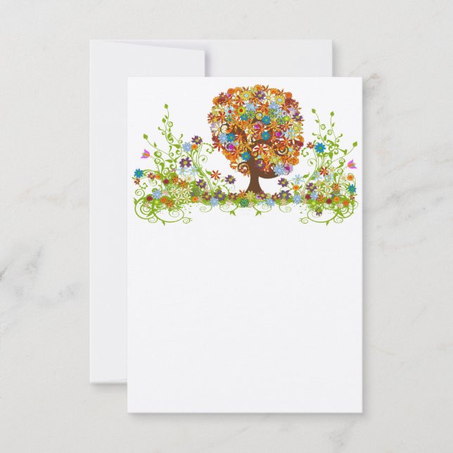 Swirled Flower  Love Tree blank card (Front)