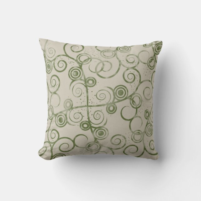 Swirled Green 2  American MOJO Pillow (Front)