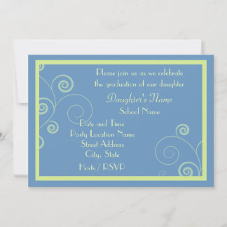 Swirled In Blue Graduation Party Invite