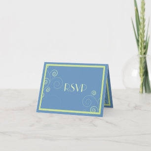 Swirled In Blue RSVP Response Card