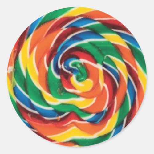 Swirled Lollipop Classic Round Sticker