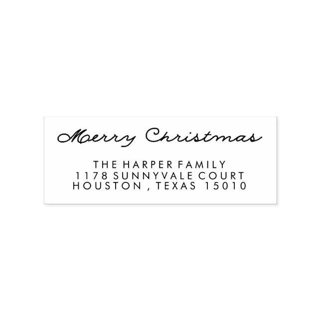 Swirled Merry Christmas Return Address Stamp (Imprint)