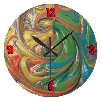 swirled paint large clock