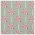 Swirled Peppermint Candy Lollipop Pattern Fabric